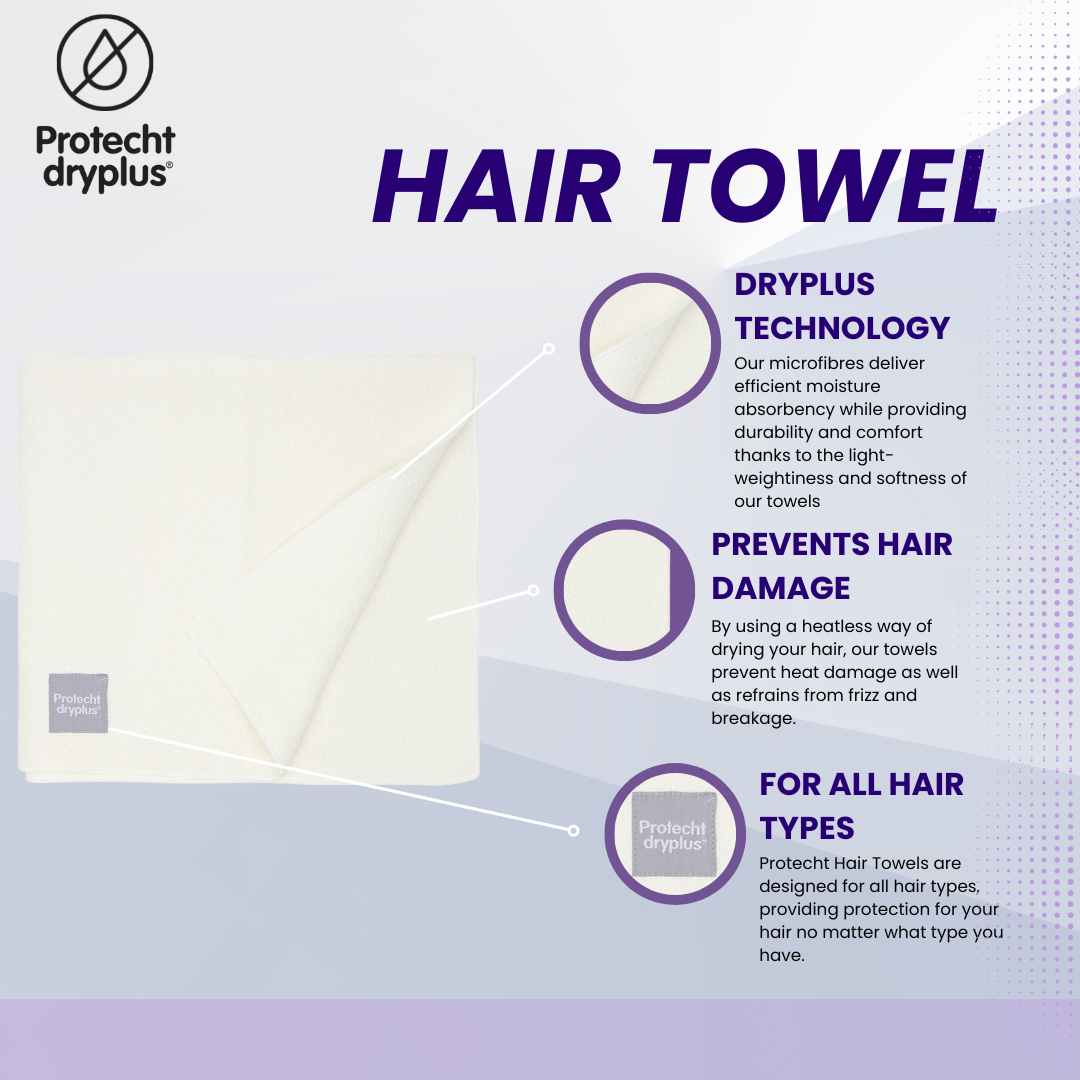 Microfibre Hair Towel - White 2 4
